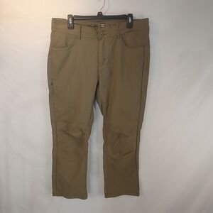 prAna Straight Fit Pants Womens Size 14 Short Brown Stretch Hiking Outdoor